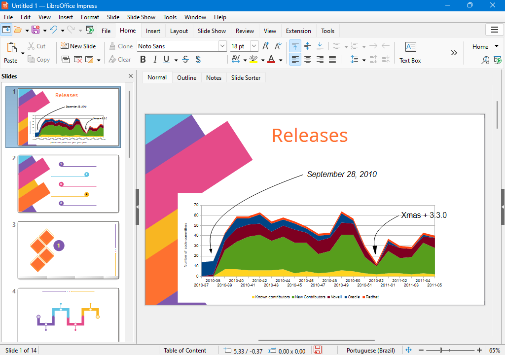 Captura de tela do Impress
