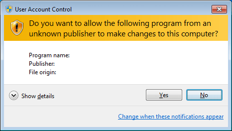 Controle de conta de usuário